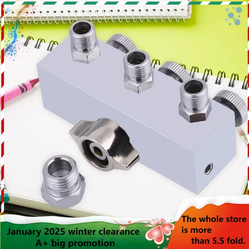 

3-Way Airbrush Air Hose Splitter Adjust Air Regulation Valve Knob
