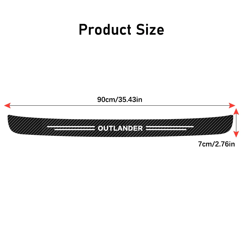 자동차 도어 씰 보호 스트립, 리어 트렁크 범퍼 플레이트 가드 스티커, 미쓰비시 아웃랜더 2021 2020 2019 2018 2017 2016, 1 개