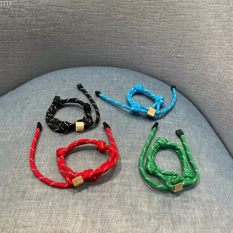 

2024 Bracelet Nylon DIY Rope Bow Metal Colorful Woven Rope Bag Handmade Pendant Personalized Couple Gifts Home Supplies