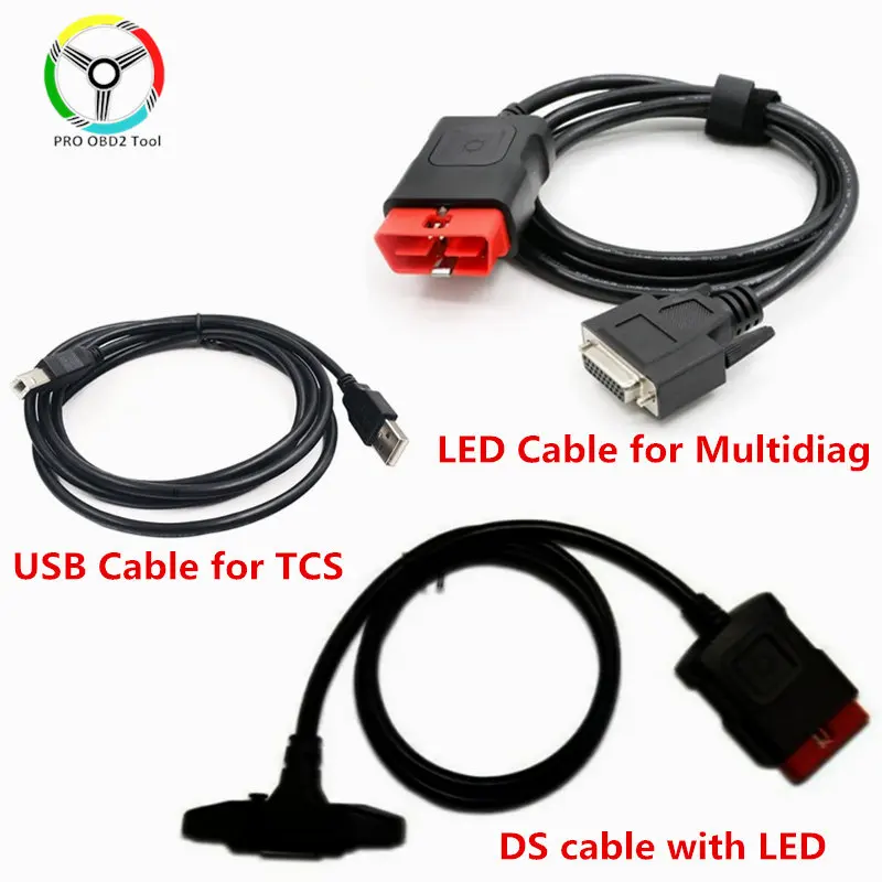 OBDII Cable for TCS Multidiag LED OBD2 Cable Connector Suitable for Scanner TCS New VCI Multidiag Pro Car Truck Diagnostic Tool