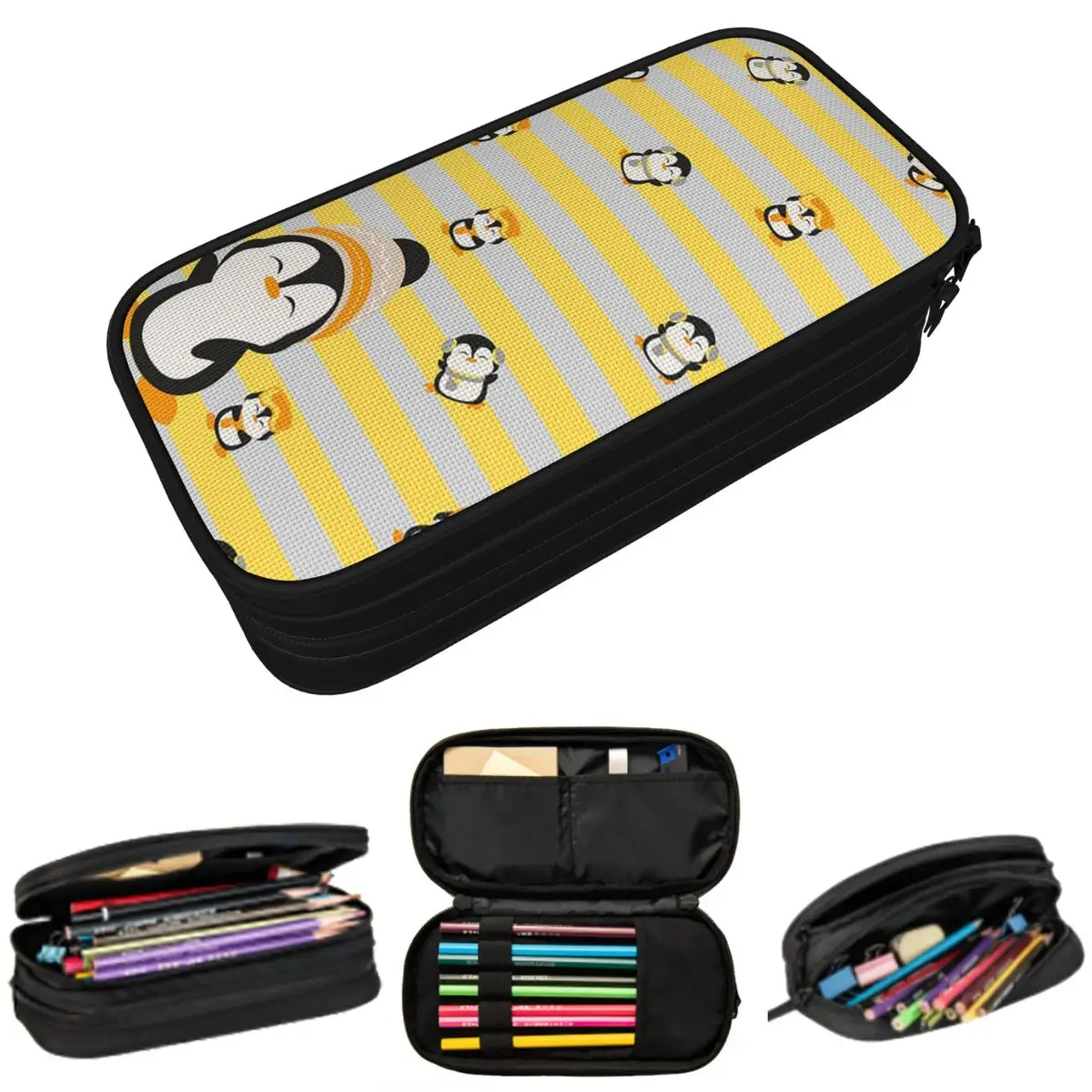 

Cute Penguin Cartoon Animal Pattern Pencil Case for Kids School Pen Box Pencil Bag Stationery Supplies Pen Holder Bag