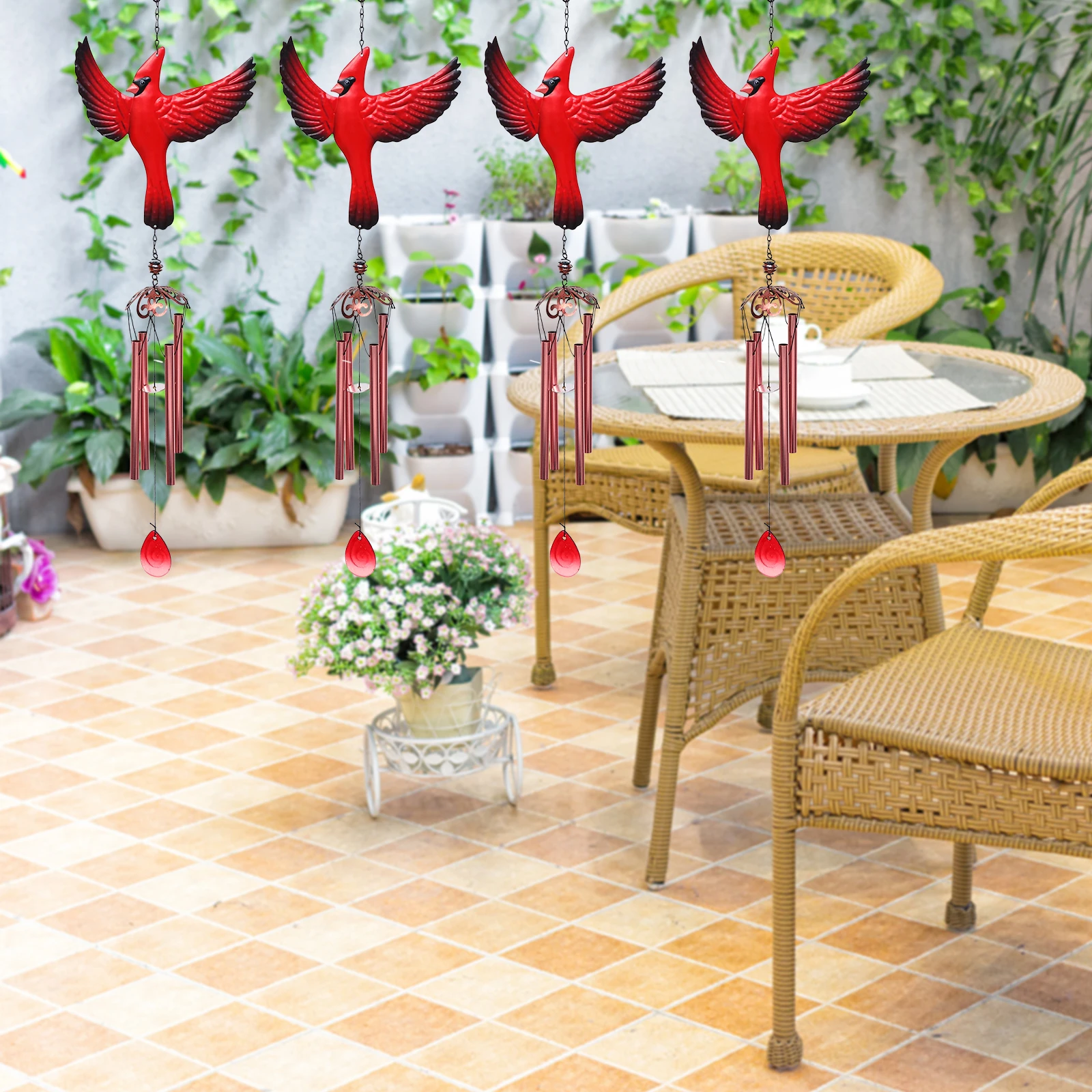 

Iron Wind Chimes Bird Design Decorative Hanging nament Creative Pendant Shop Feng Shui Window Breeze Sound