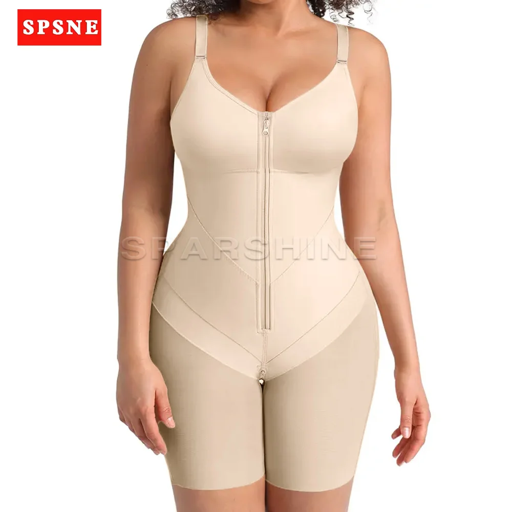 

Women's Zipper Front Shapewear Bodysuit High Compression Tummy Control Butt Lifter Body Shaper for Post Surgery & Daily Wear
