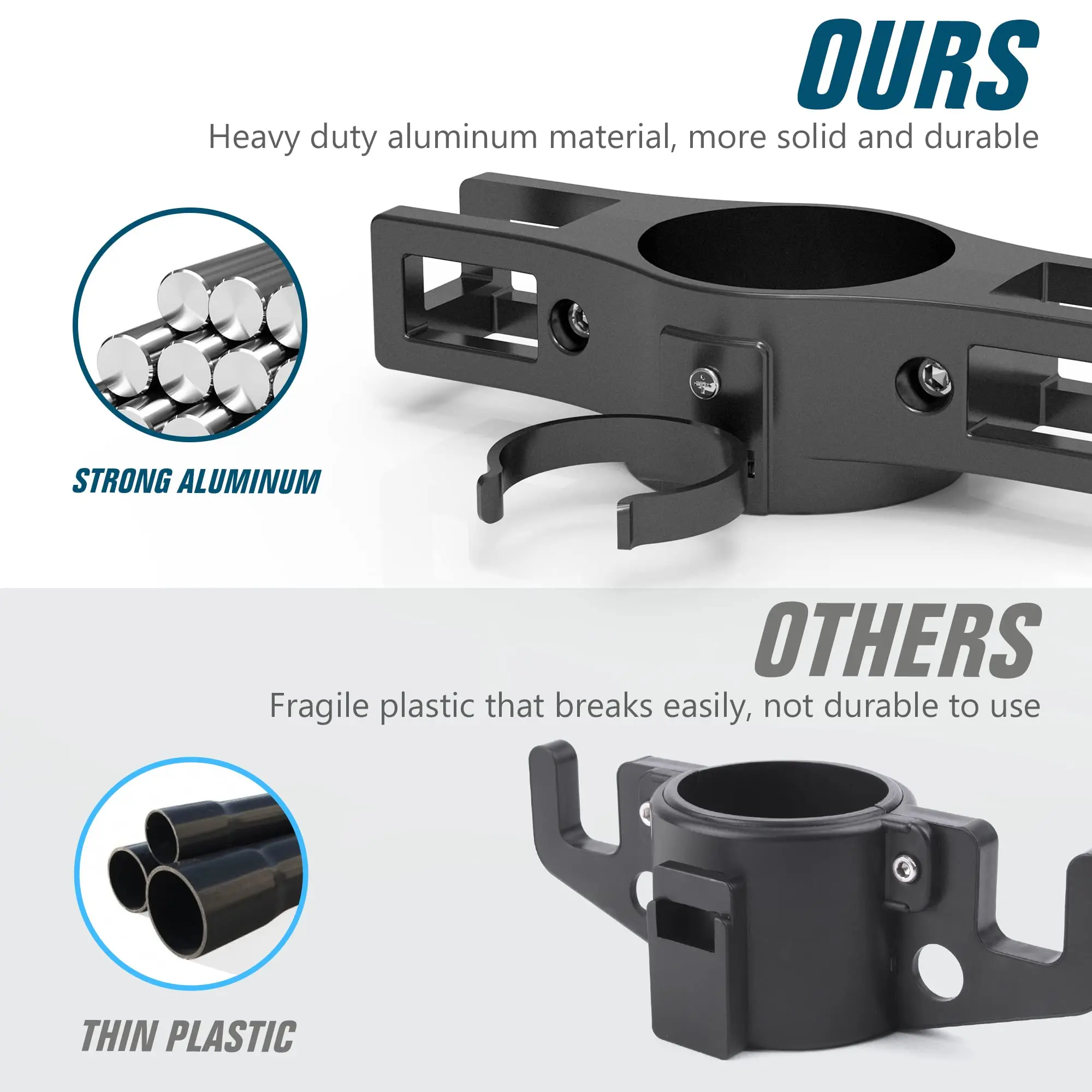Aluminum Trailer Chain Storage Holder with 7‑Pin Plug Mount, Heavy‑Duty Travel Trailer Modification Accessory