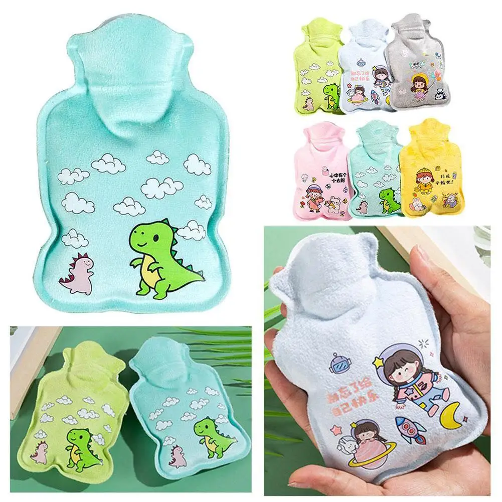 1pc bonito dos desenhos animados injeção de água de pelúcia garrafa de água quente portátil à prova de explosão mão mais quente inverno mini t6z6