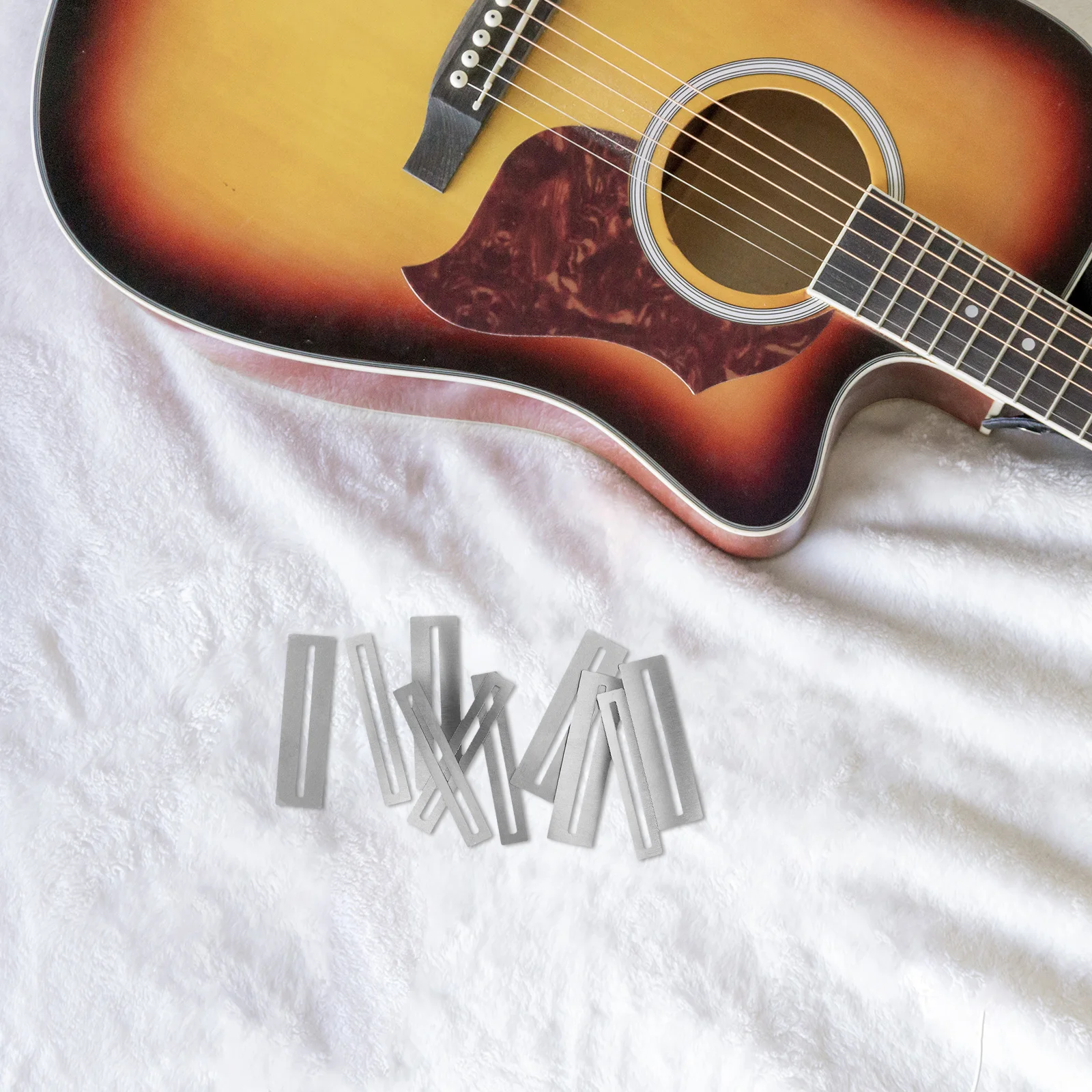 

10 Pcs Guitar Repair Tools Fingerboard Accessories Shield Fret Protector Pad Metal Fretboard Polishing Kit Bass Guard