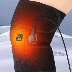 Knee Support For Men USB Heated Knee Wrap Knee Warmers Knee Brace Portable Legs Heating Pad Knee Sleeves For Outdoor Home Office