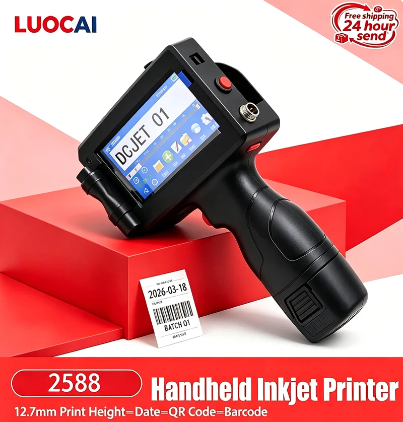 12.7mm Handheld Inkjet Printer 2588+  No encryption Handheld inkjet printer  date, time, QR code, barcode, serial number, etc.