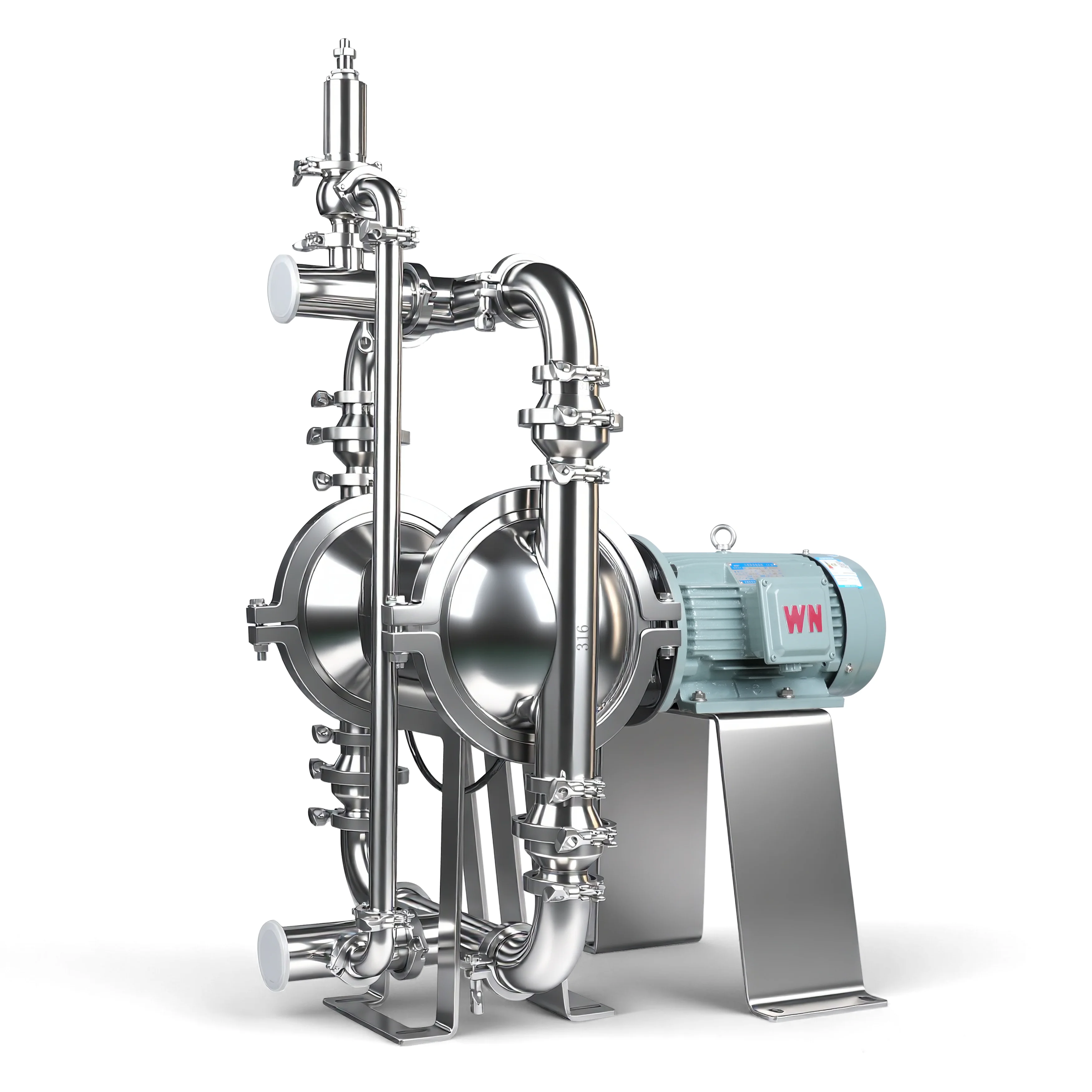 Sanitary Food Grade Polished Stainless Steel Electric Diaphragm Pump FDA Certified Chemical Air Transfer Pump