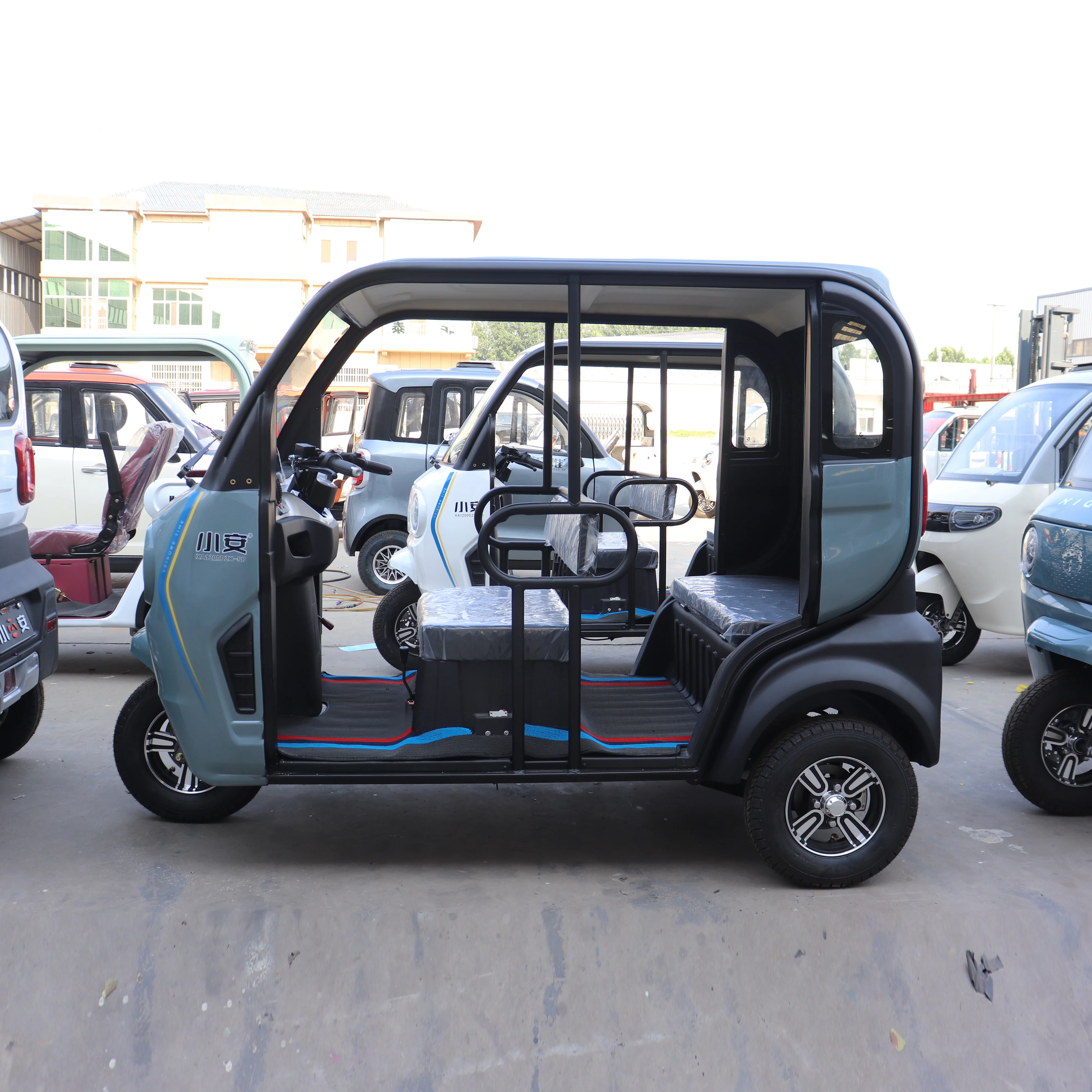 Budget-friendly Three Wheel Disc Brake Closed Body 3-Passenger Electric Tricycle 485kg Payload Capacity for Rural Travel