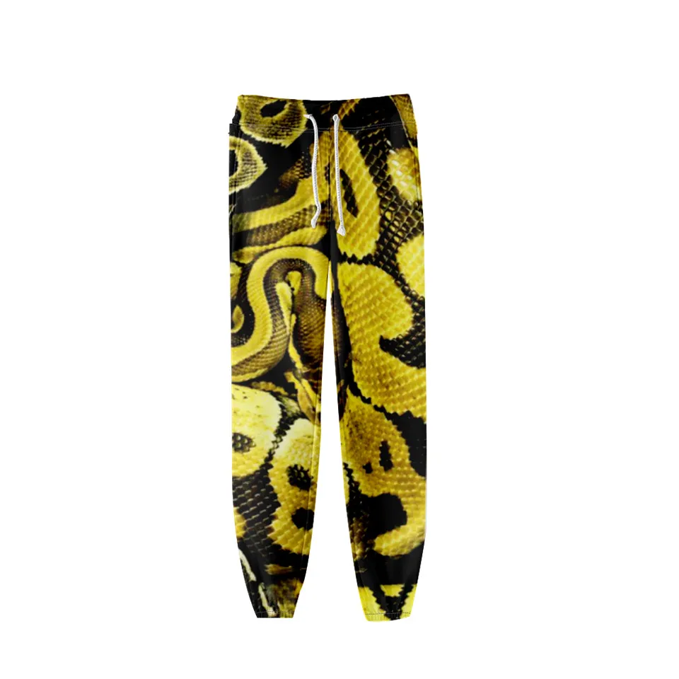 Pantalones de sudor de piel de serpiente 3D para hombre y mujer, pantalones de chándal informales de Hip Hop, disfraz de Cosplay