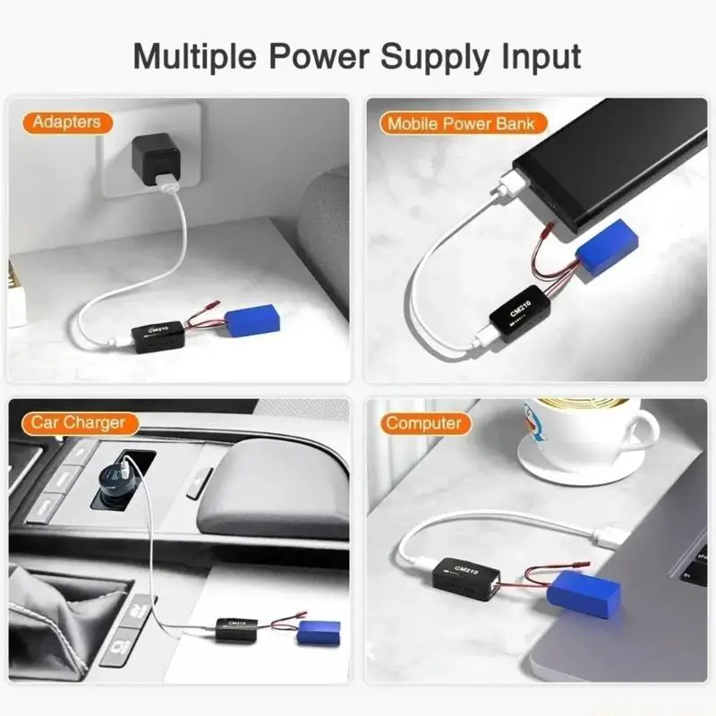 M5TD Pocket Sized 7.4V 2S Lipos Balances Supports 1.5A Rapid Charging Type C Port For Outdoor Equipment