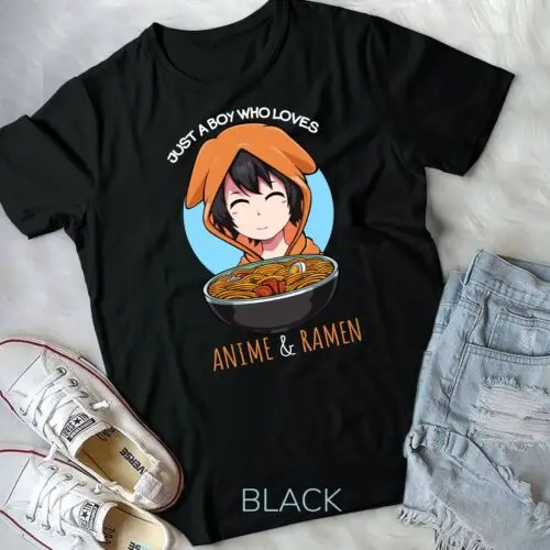 Boy Who Loves Anime And Ramen Cute Sweet Kawaii Foodie Fun Unisex T-shirt