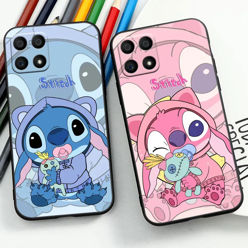 Disney Lilo Stitch Angel Couple Case For Huawei P20 P30 Y6P Y7 Y9 NOVA 2I 3I 7I 8I 9SE Honor 90 20 9X 8X X9A X8 X7 X7A Case Capa