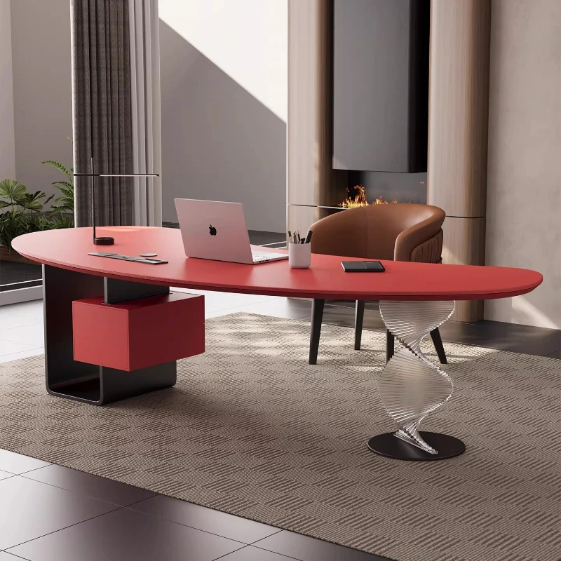 Aesthetic Standing Office Desk Acrylic Design Display Crafts Office Desk Executive Conference Mesas Escritorio Salon Furniture