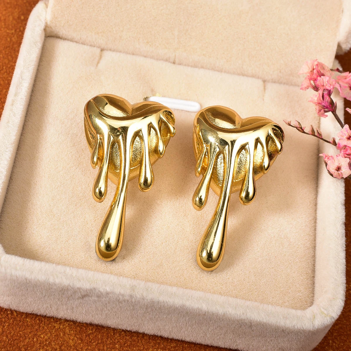 Stainless Steel Hoop Stud Earrings Gold Plated Hypoallergenic Waterproof Dangle Earrings Minimalist Jewelry For Women Daily Gift