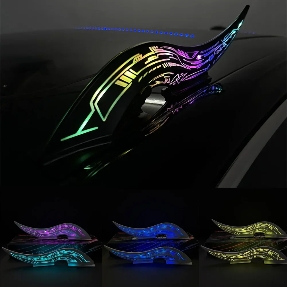 Waterproof Auto Decoration Touch Dimmable Dragon Horn Car Roof Fin LED Light 1Set Support 32 Different Light Modes