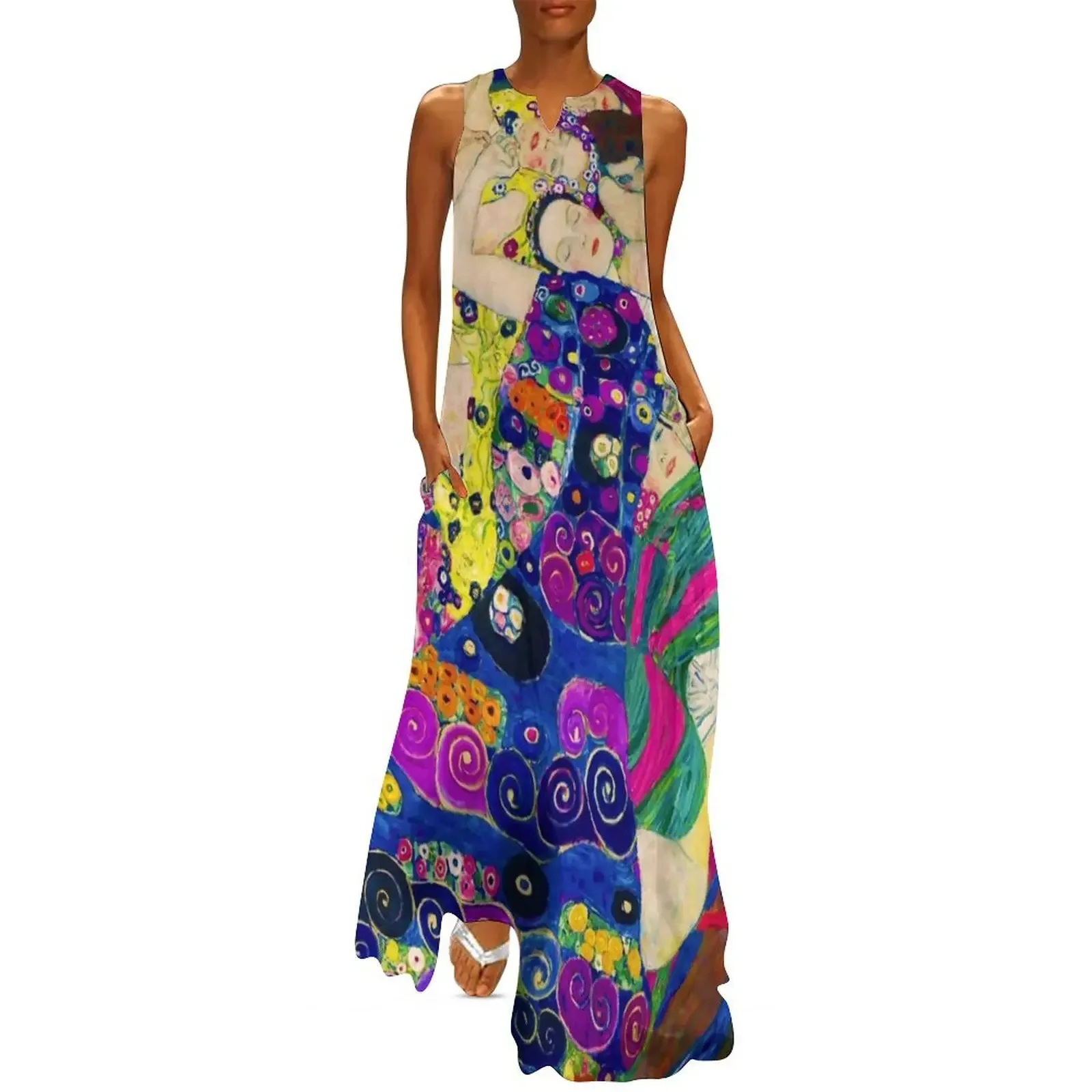 

Gustav Klimt Die Jungfrauen (The Virgins) Long Dress evening dress ladies Summer skirt Dress