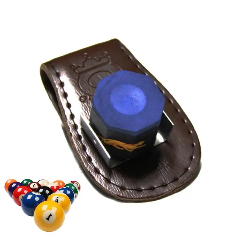 

PU Billiard Chalk Holder Pouch Bag Pool Billiards Snookers Accessories Leather Magnetic Belt Clip Delicate Stitching Billiard