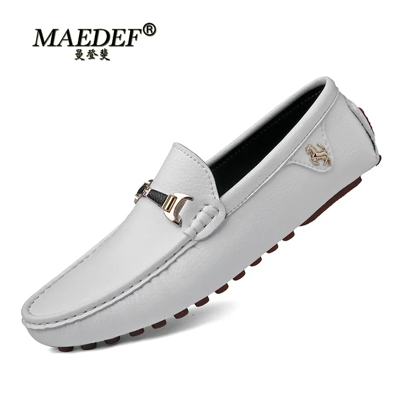 MAEDEF Men\'s Loafers 2022 Spring Autumn Fashion Shoes Men Classic Brand High Quality Leather Comfy Drive Shoes Boat Casual Shoes