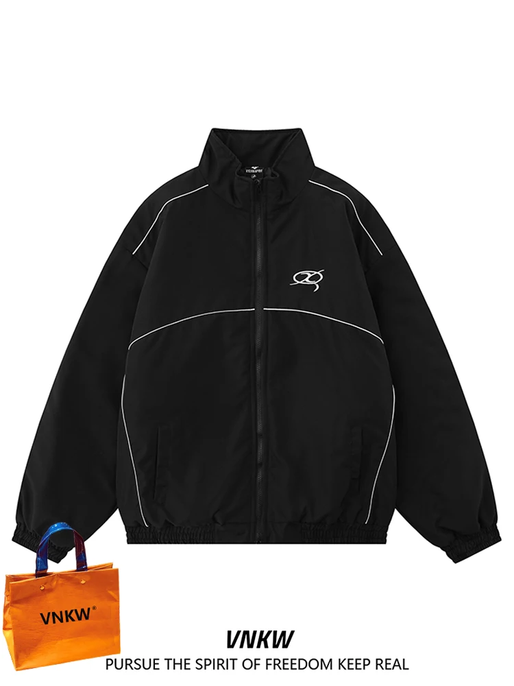 

Thiened Cotton Pilot Jaet Men's Casual American Sle Baseball orm Loose Couple Workwear Windbreaker Coat