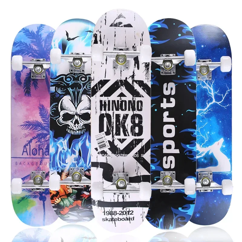 Skateboard Longboard 80*20cm Skate Board Skateboard for Children Pattern 4 Wheel Outdoor Reaction Sports Equipment 2024