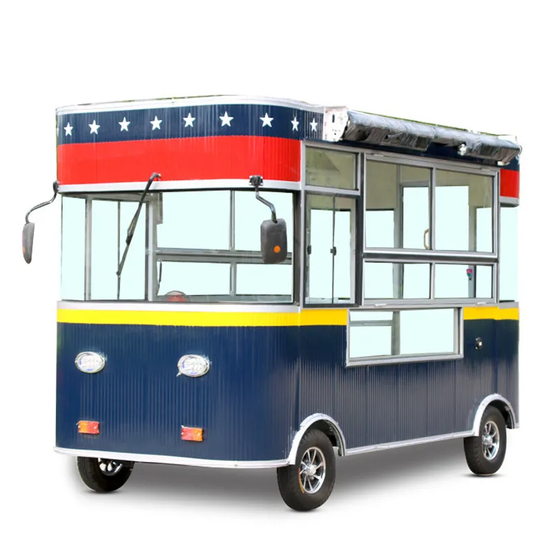 Chinese Mobile Food Trailer Cart Large Square Food Truck With Windows