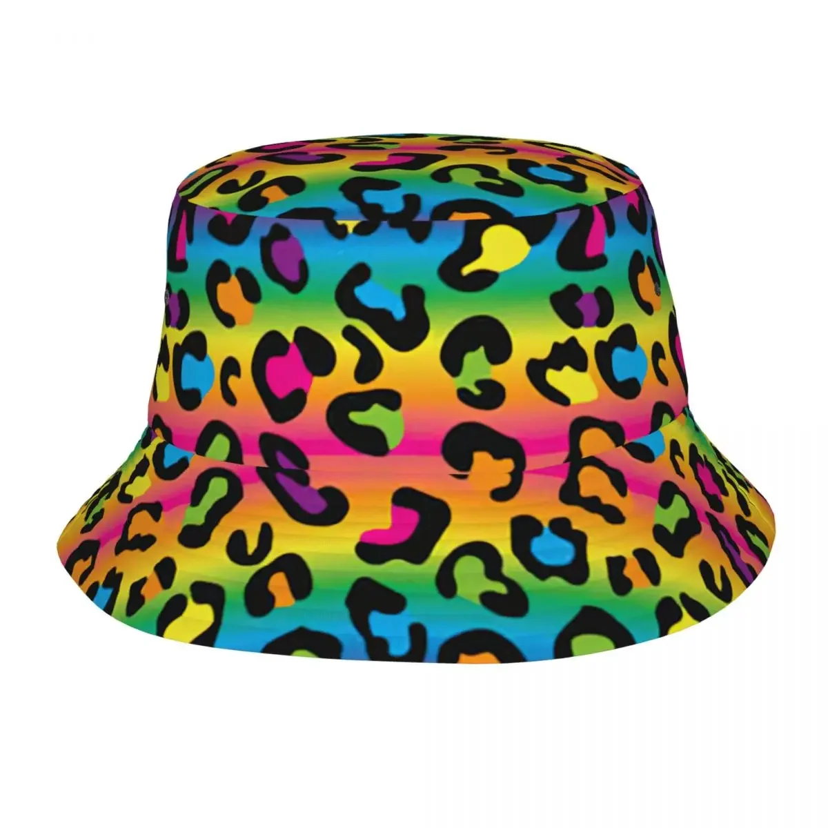 

Rainbow Leopard Bucket Hats for Unisex Summer Vocation Lgbt Pride Sun Hat Street Packable for Vacation Fishing Hat Headwear