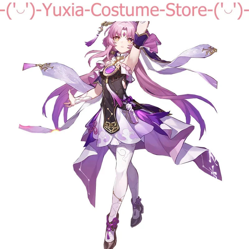 Honkai: Star Rail Fu Xuan setelan permainan gaun elegan kostum Cosplay seragam cantk pakaian permainan pesta Halloween