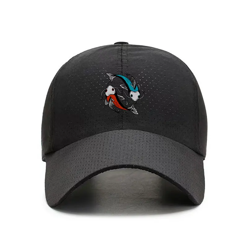 Koi Yin Yang Fish Quick Dry Baseball Cap Unisex Outdoor Sports Hat