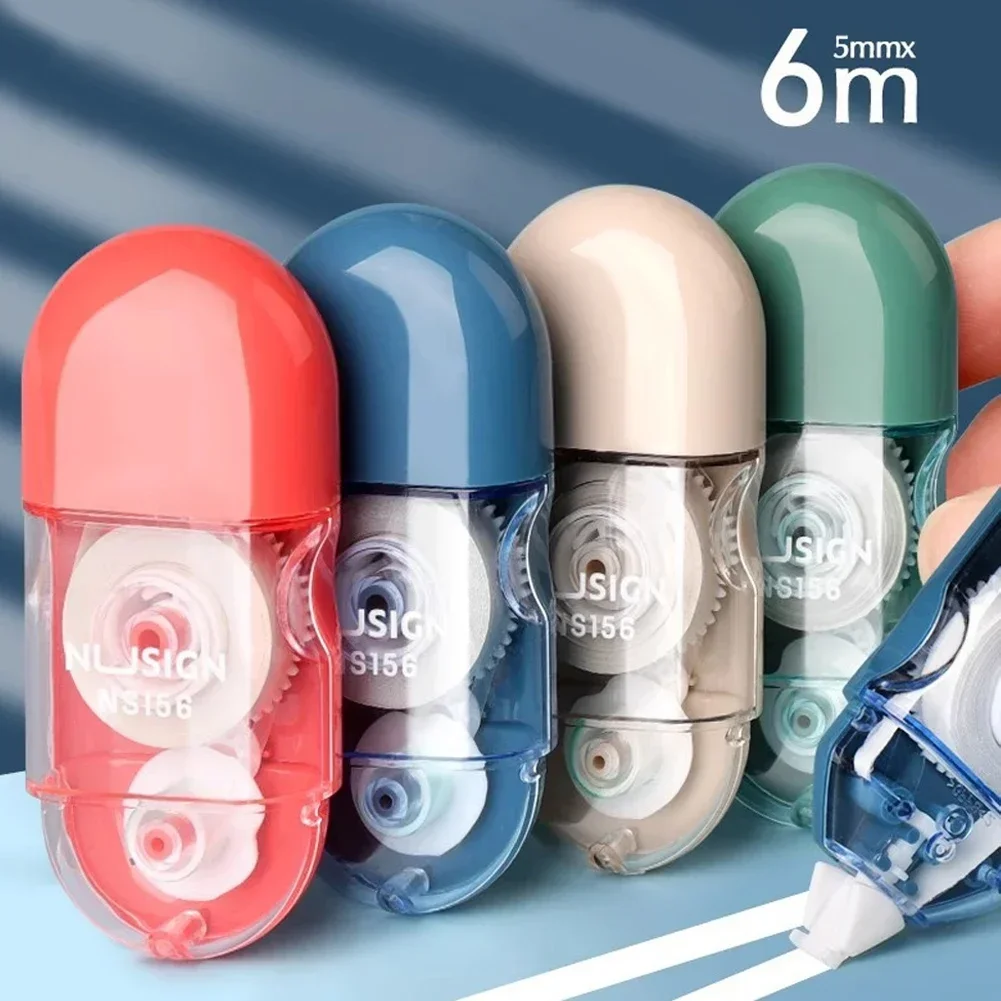 1/6 قطعة دراسة الكتابة الأبيض التدريجي المحمولة تصحيح الاشياء الطلاب Whiteout الاطفال أشرطة 6 أدوات Tipex قطعة اللوازم المدرسية الشريط