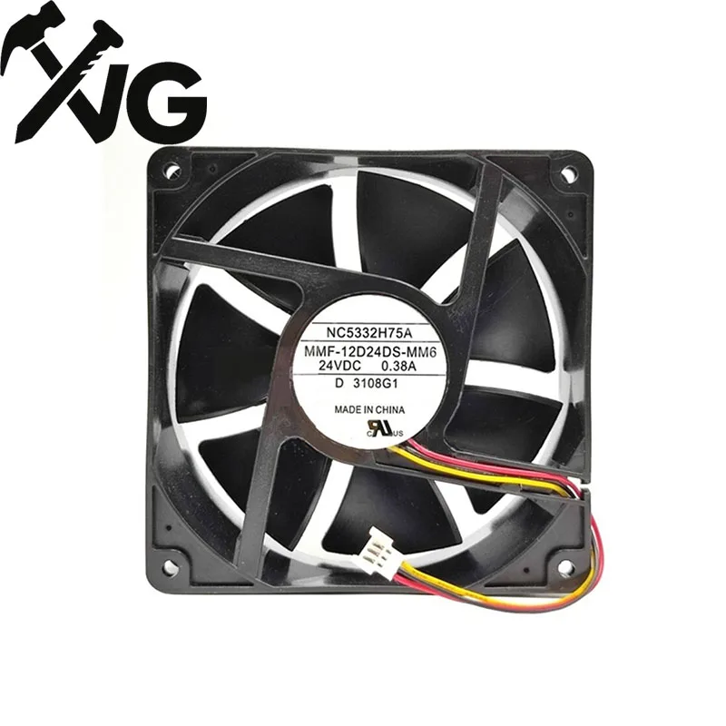New For Mitsubishi Cooling Fan MMF-12D24DS-MM6 NC5332H75A DC 24V 0.38A 12cm 12038 120x120x38mm 3-Wires