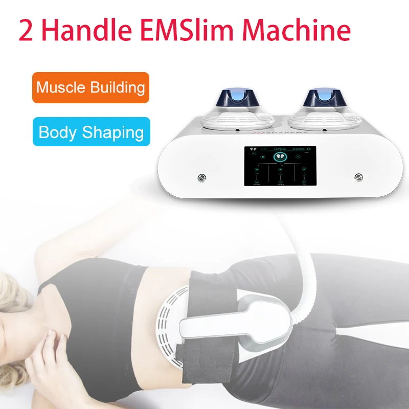

2 handle HIEMT RF EMslim Electromagnetic Muscle Building Slimming Fat loss Body Machine