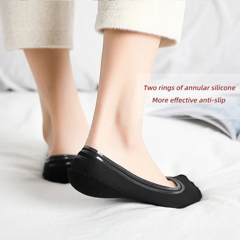 Non-slip Invisible Socks Slippers Seamless Ice Silk Boat Socks Summer Ultra Thin Solid Casual Breathable Low Cut Socks for Women image 5