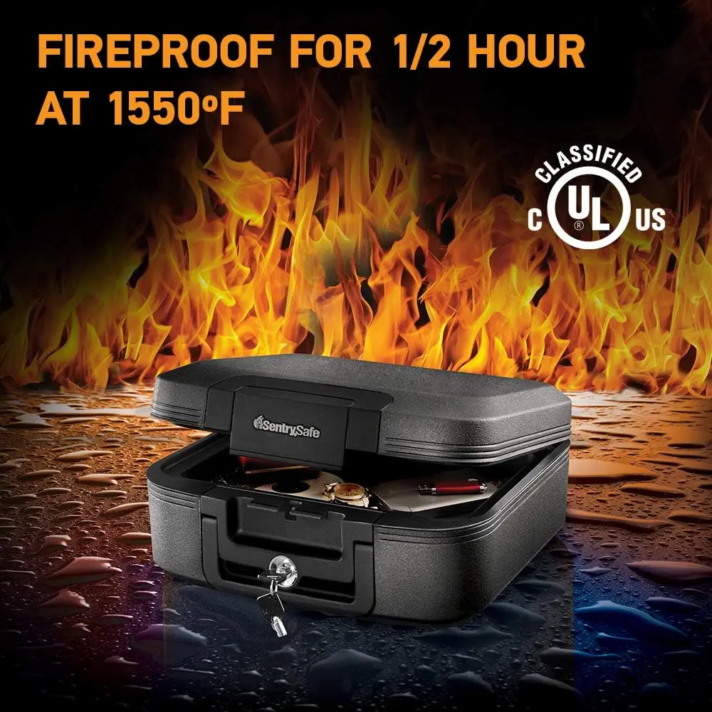 Cajas fuertes para documentos ignífugas e impermeables con cerradura con llave