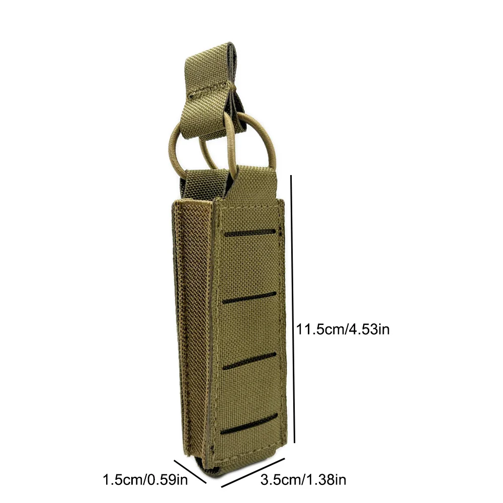 Tactical Pistol Magazine Pouch 9mm Extended Single Mag Pouch Molle Tool Flashlight Torch Holder Hunting Airsoft Accessories view 5