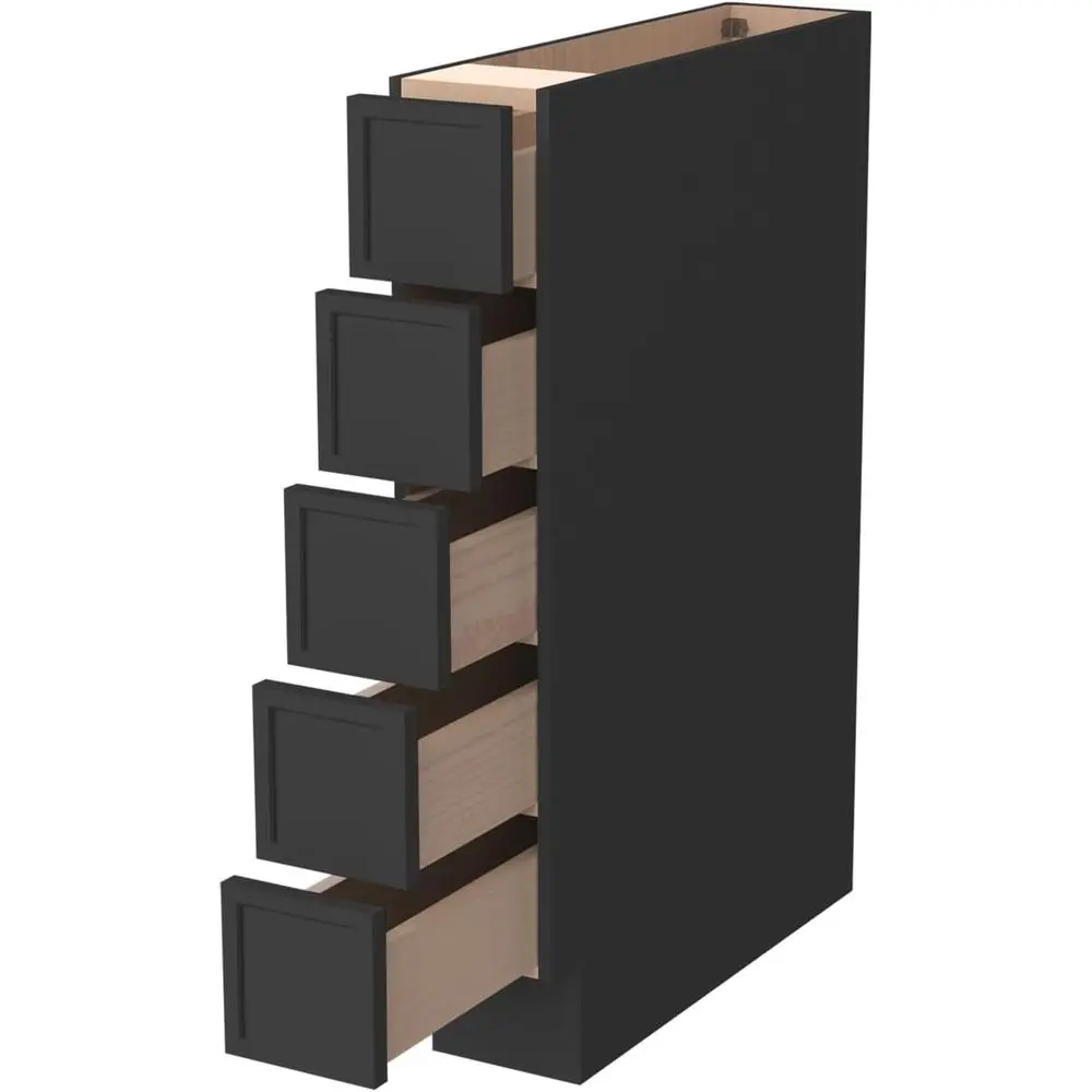 

6 Inch Slim Kitchen Cabinet - Compact Storage with Drawers for Spices, Fills Gap Between Appliances, Solid Wood, 24W x 34.5H, Ch