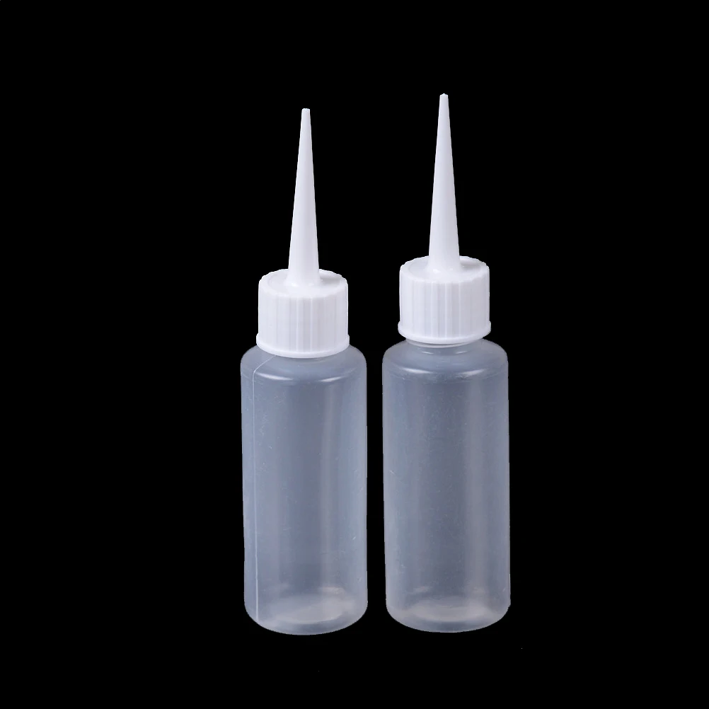 2Pcs 50ml Empty Dropper Squeezable Liquid Bottle Plastic Drop Bottles Needle.
