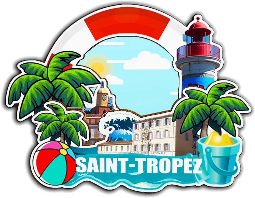 Decorative Magnets for Saint-Tropez France City Landmark Unique Souvenirs 3D Wooden Fridge Stickers Delightful Gifts for Friends
