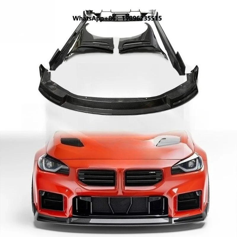 New Dry Carbon Fiber G87 M2 Body Kit 2023+ V-Style Front Lip Fenders Side Skirt Rear Diffuser Bolt-On Bumper for