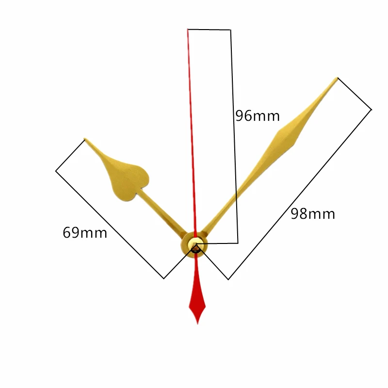 Golden Arrows for Wall Watch Machinery Clock Hands Kit Big Quartz Mechanism with Needles Central Movement Arm DIY Tool