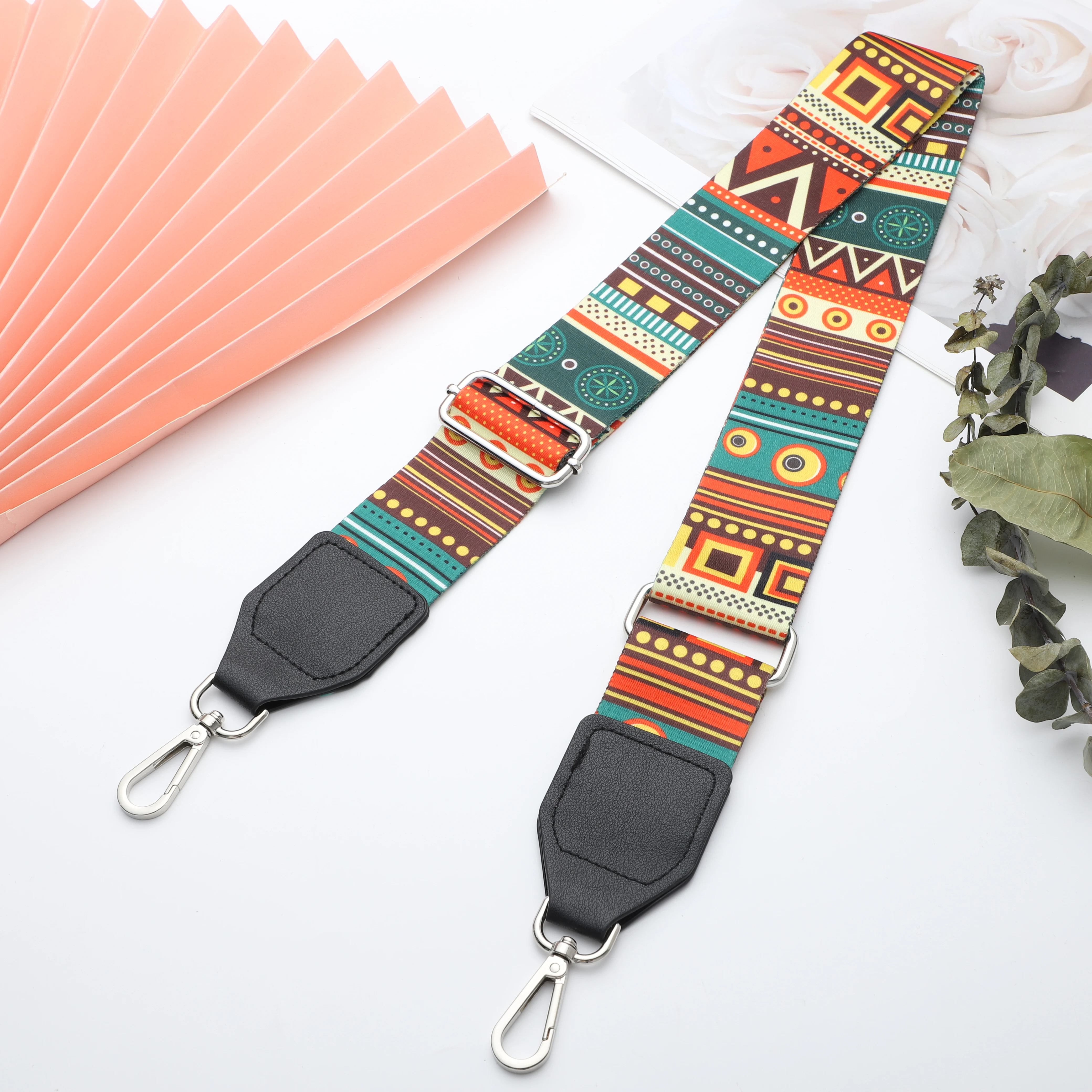 Adjustable Shoulder Strap 5cm Widening Thickening Woven Ethnic Style Pattern Colourful Jacquard Accessories DIY Handbag Straps