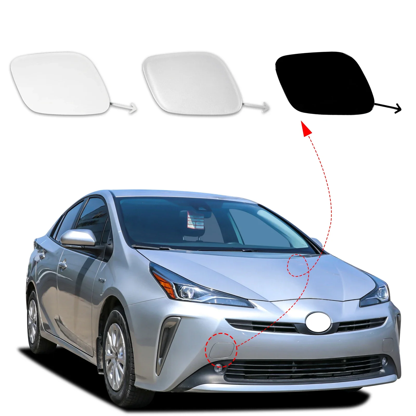 OLANGDA-tapa de cubierta de gancho de remolque para parachoques delantero, ojo de remolque para Toyota Prius 2019 2020 2021 2022, tapa de cubierta de remolque 52127-47911
