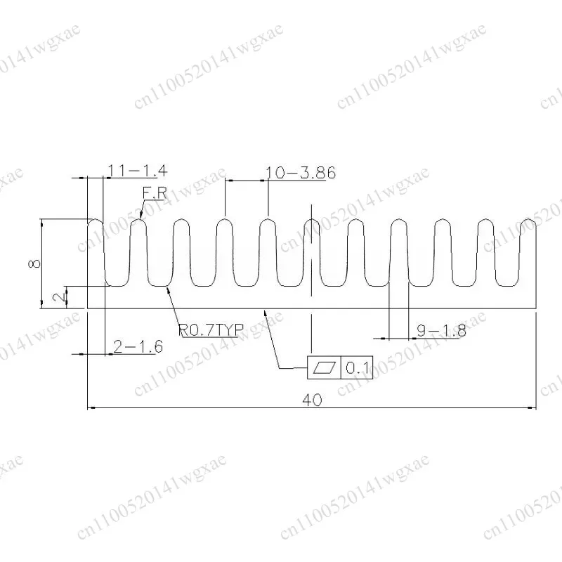 Aluminum Heat Sink 100*40*8mm For MOS Tube LED IC Electronic Chip Cooling Radiator Customizable