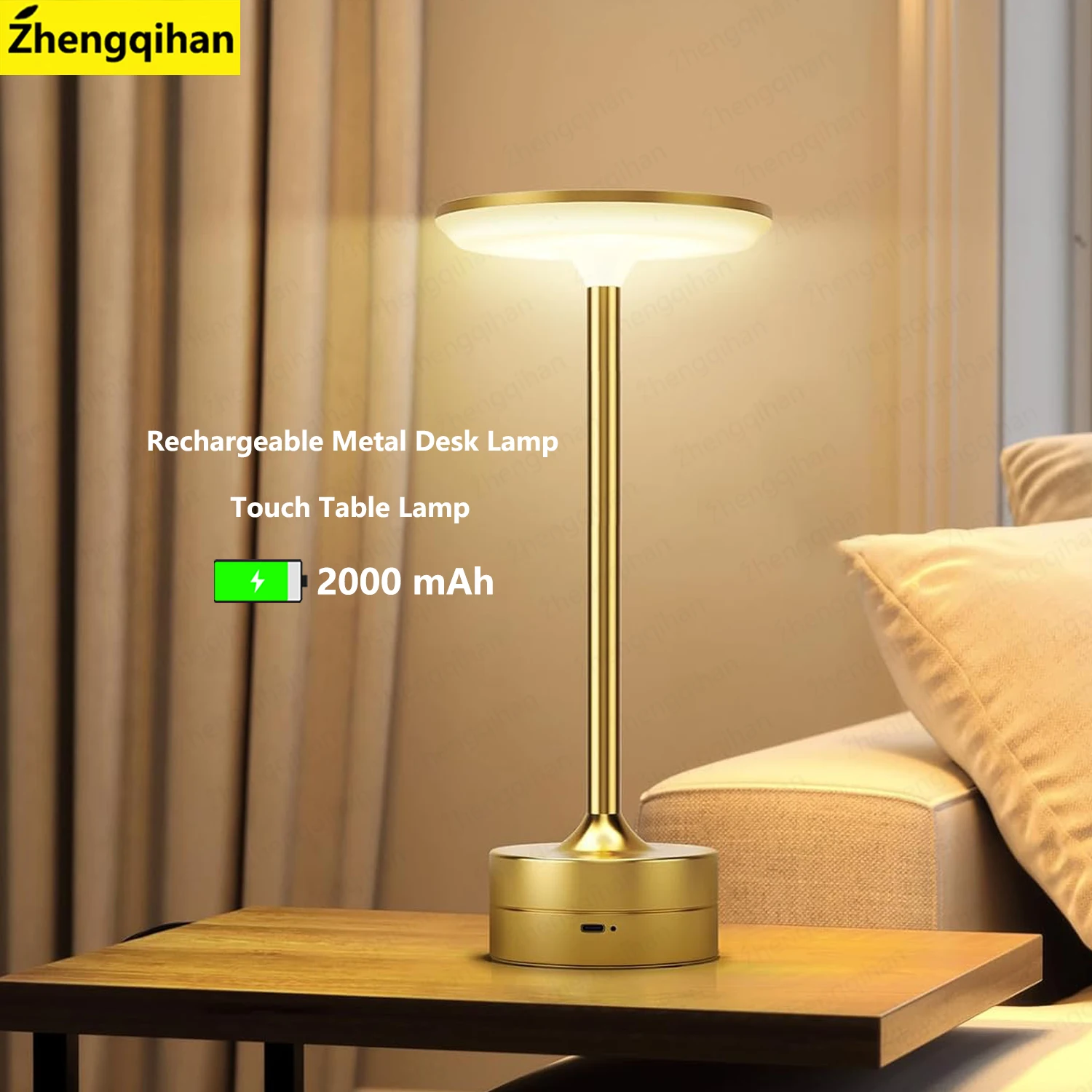 

Беспроводная настольная лампа с сенсорным датчиком, перезаряжаемый настольный ночник, светодиодная лампа для чтения для ресторана, отеля, бара, декора спальни, светильник