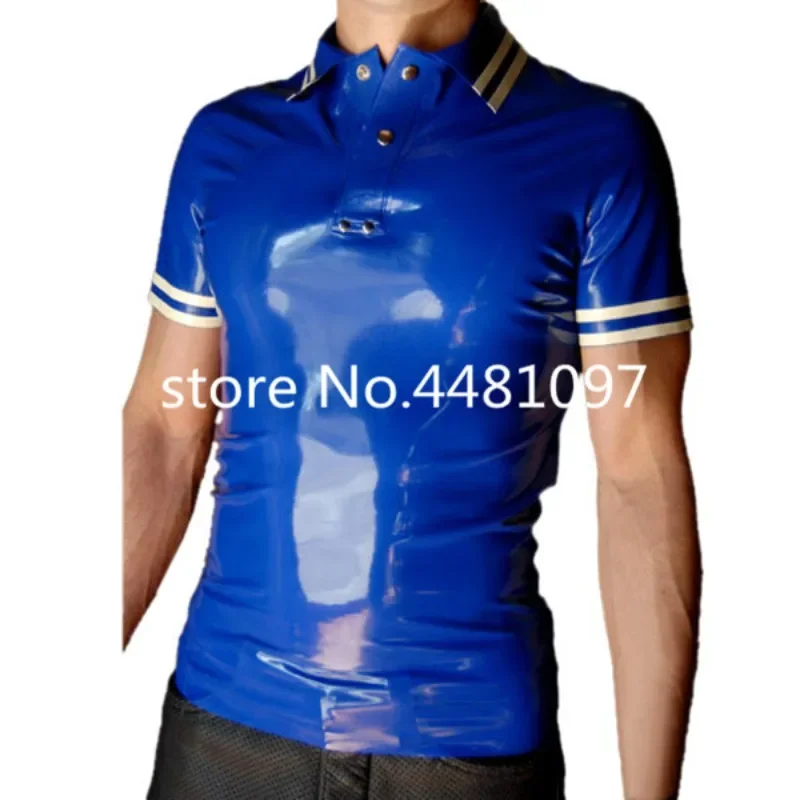 

Rubber Latex Men's T-Shirt Latex Short Sleeves Top Suit for Men Zentai Suit Plus Size Clubwear