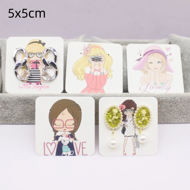 100pcs 5.1x6.3/6x9/7x9/5x7/5x5/5x4cm Mixed Earring Necklace Cards