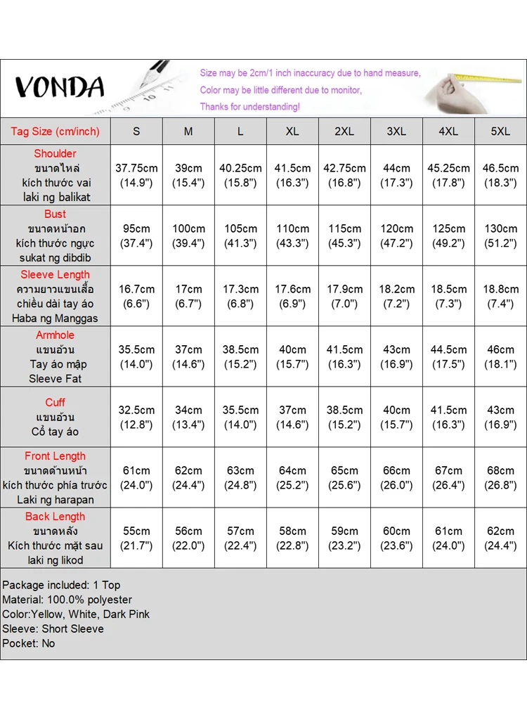 VONDA Women Blouse Elegant Chiffon Tops Patchwork Lace-Up Blusas 2025 Casual Ruffled Tunics Oversized Pullovers Femininas
