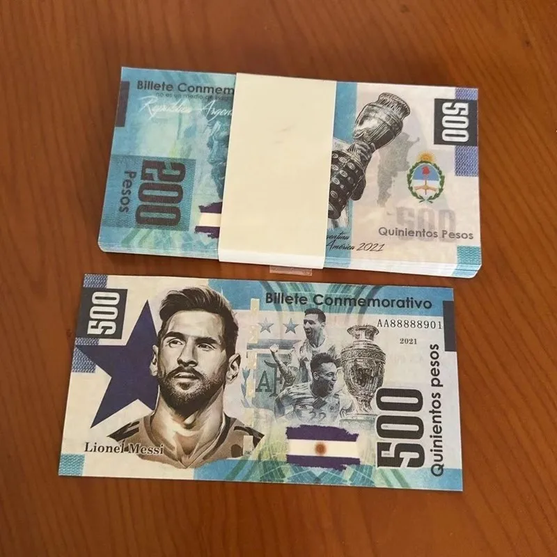 

5~100PCS Copy Messi 500 Bills Plastic Money Banknotes Collectibles with Different Serial Number