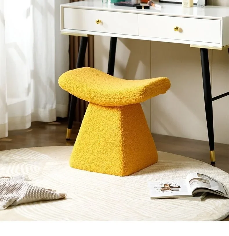 مقعد مكياج من صوف الحمل، مقعد مبتكر لتغيير الأحذية، مقعد متطور وبسيط لخلع الملابس #6